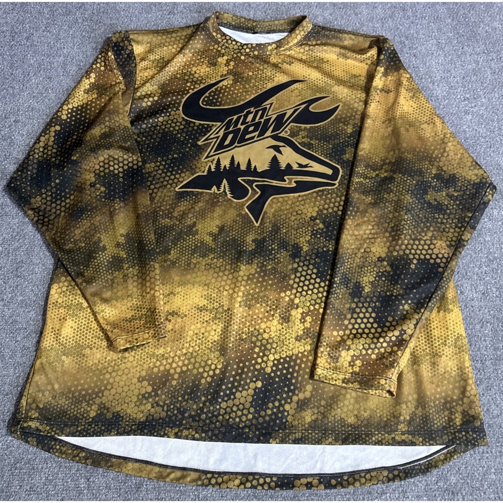 Mountain Dew Fan Gear Camoflauge Shirt Men's 3XL Hunting Long Sleeve Polyester